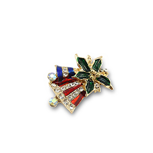 Brooches Christmas bells Gold-Red-Green-Blue