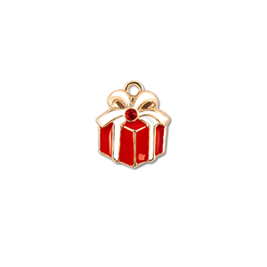 Metal charms zirconia gift Gold-Red-White