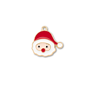Metal charms santa Gold-Red-White