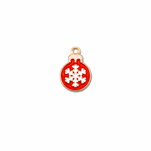Metal charms christmas bauble Gold-Red-White