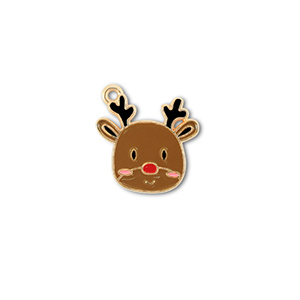 Metal charms reindeer Gold-Brown-Red-Black