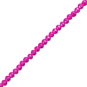 Top faceted beads 4x3mm disc Fuchsia Pink