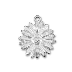 Stainless steel charms flower Silver