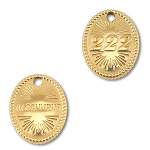 BY31&reg; Stainless steel charm angelnumbers 222 / alignment Gold