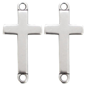 DQ European metal charm connector cross Antique Silver (nickel free)