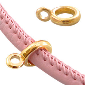 DQ European metal charms with loop (for 4mm stitched leather) Gold (nickel free)