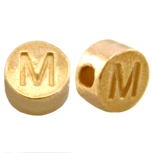 DQ European metal letterbead M Gold (nickel free)