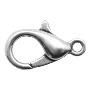 DQ European metal lobster clasp 12mm Antique Silver (nickel free)