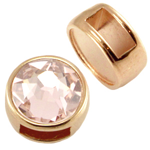 DQ European metal slider for SS34 flatback and 7mm cabochon Rose Gold (nickel free)
