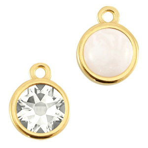 DQ European metal setting charm for 7mm cabochon and SS34 flatback stone Gold (nickel free)