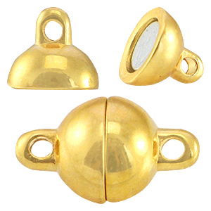 DQ metal magnetic clasp ball 8mm Gold (nickel free)