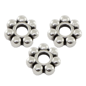 DQ European metal beads spacer Bali Ring 6mm Antique Silver (nickel free)