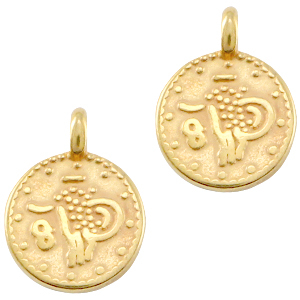 DQ European metal charms coin Gold (nickel free)