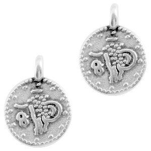 DQ European metal charms coin Antique Silver (nickel free)