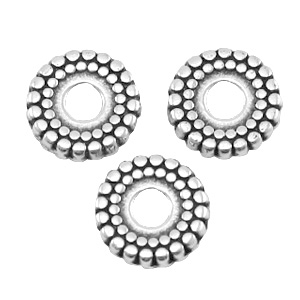DQ metal deco bead disc 8mm Antique silver (nickel free)