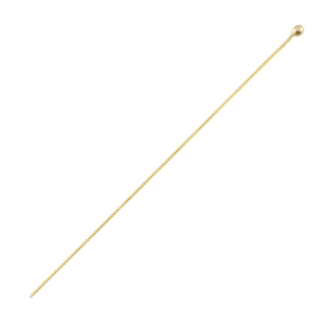 DQ European metal headpin with ball 50mm Gold (nickel free)