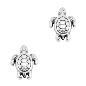 DQ European metal beads turtle Antique Silver (nickel free)