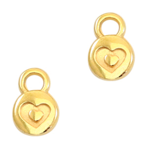 DQ European metal charms heart 6mm Gold (nickel free)