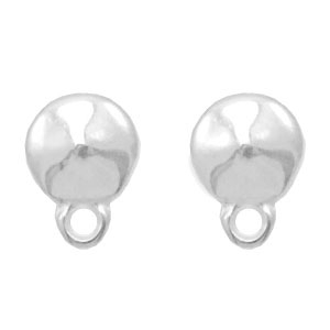 DQ metal findings earpin round with loop Antique Silver (nickel free)