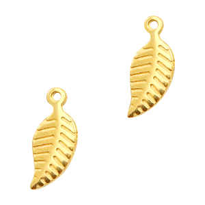 DQ European metal charms leaf Gold (nickel free)