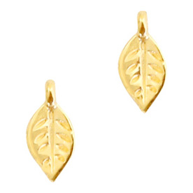 DQ European metal charms leaf Gold (nickel free)