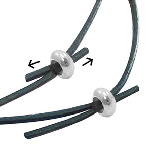 Smart stopper bead DQ metal 7x3mm Antique Silver (nickel free)