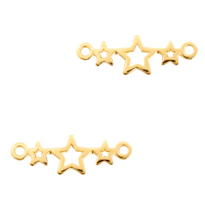 DQ European metal charms connector stars Gold (nickel free)