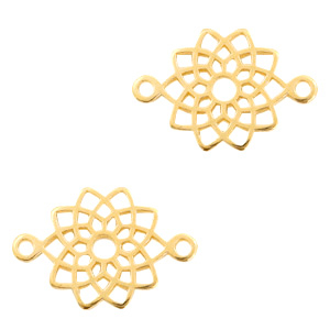 DQ European metal charms connector mandala Gold (nickel free)