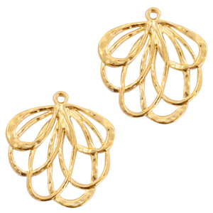 DQ European metal charms flower Gold (nickel free)