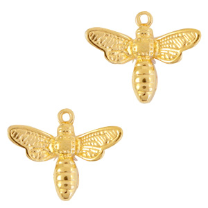 DQ European metal charms bee Gold (nickel free)