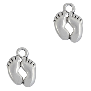 DQ European metal charms feet Antique Silver (nickel free)