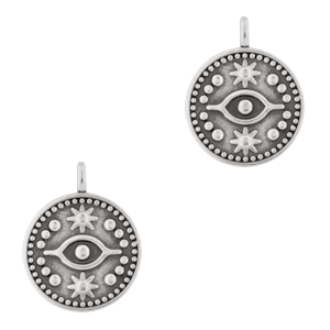 DQ European metal charms eye 15mm Antique Silver (nickel free)