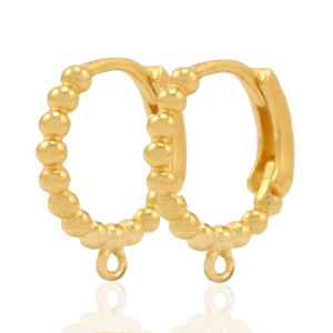 DQ European metal findings closable earrings with loop Gold (nickel free)
