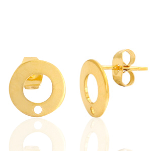 Stainless steel earrings / earpin 10mm with eye Gold