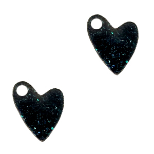 Plexx charms heart shimmery Black