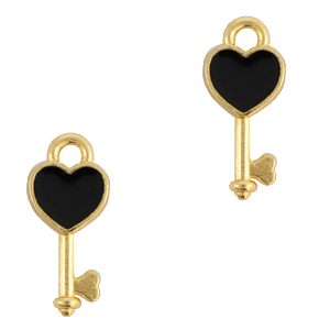 DQ European metal charms key Gold-Black (nickel free)