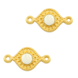 DQ European metal charms connector Creamy White-Gold (nickel free)