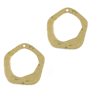 DQ European metal charms irregular Gold (nickel free)