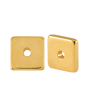 DQ European metal beads disc square 7mm Gold (nickel free)