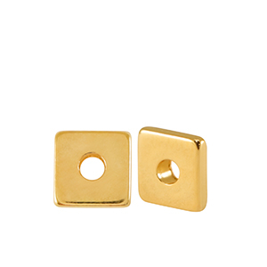 DQ European metal beads disc square 5mm Gold (nickel free)