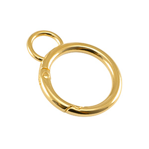 DQ European metal findings key chain 24mm with loop Gold (nickel free)