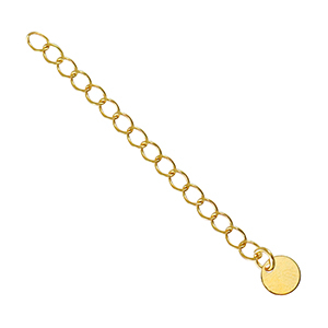 DQ European metal findings extension chain coin 6mm Gold (nickel free)