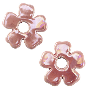 DQ greek ceramic beads flower Magenta Haze Pink