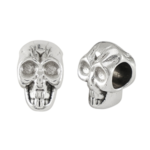 DQ European metal beads skull Antique Silver (nickel free)