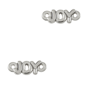 DQ European metal charms connector "JOY" Antique Silver (nickel free)