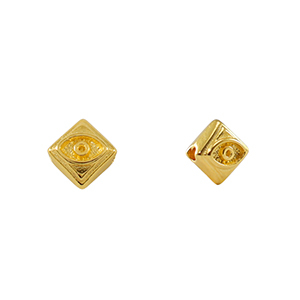 DQ European metal beads rhombus with eye Gold (nickel free)