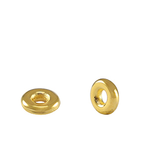DQ European metal beads spacer ring 6mm Gold (nickel free)