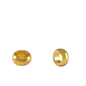 DQ European metal beads spacer ring 5mm Gold (nickel free)