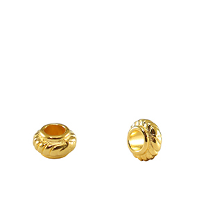 DQ European metal beads spacer Bali ring 6mm Gold (nickel free)