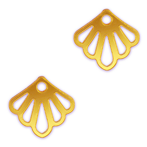 Statement charms shell Metallic Yellow
